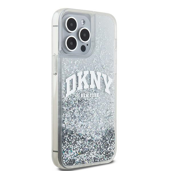 Apple iPhone 15 Pro Max 6.7'' DKNY Liquid Glitter Big Logo Case Cover, White (2)