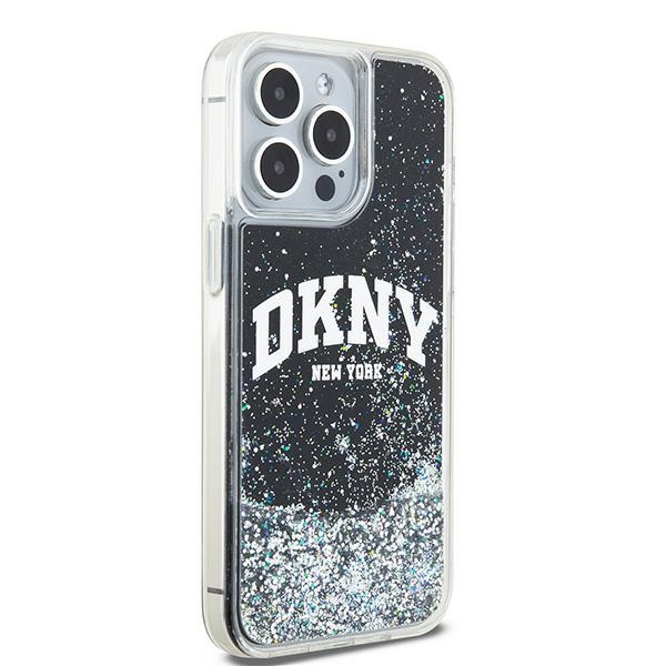 Apple iPhone 15 Pro Max 6.7'' DKNY Liquid Glitter Big Logo Case Cover, Black (2)