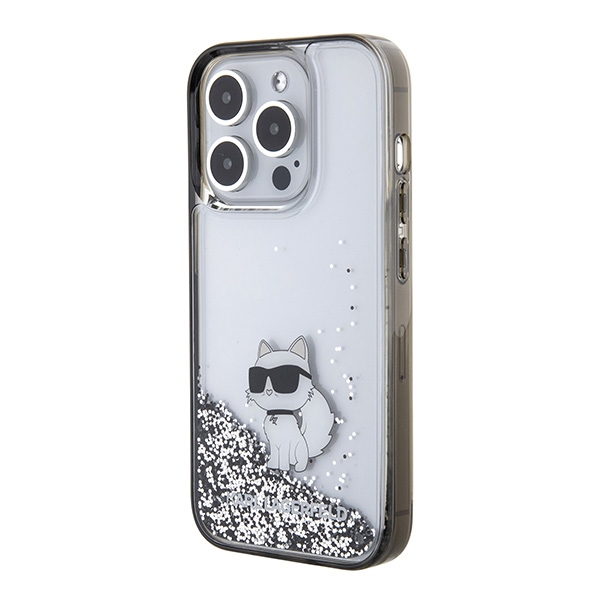 Apple iPhone 15 Pro Max 6.7" Karl Lagerfeld Liquid Glitter Choupette Case Cover, Transparent (0)