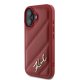 Apple iPhone 16 6.1\'\' Karl Lagerfeld Diagonal Quilted Script Cover Case, Red