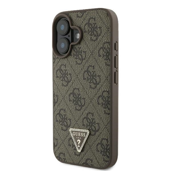 Guess Leather 4G Triangle Strass MagSafe case for iPhone 16 - brown (0)