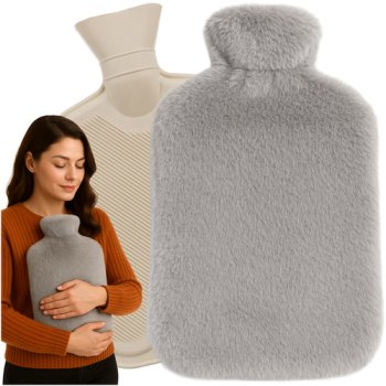 Ruhhy Rubber Hot Water Bottle with Plush Cover 3.5L 26384