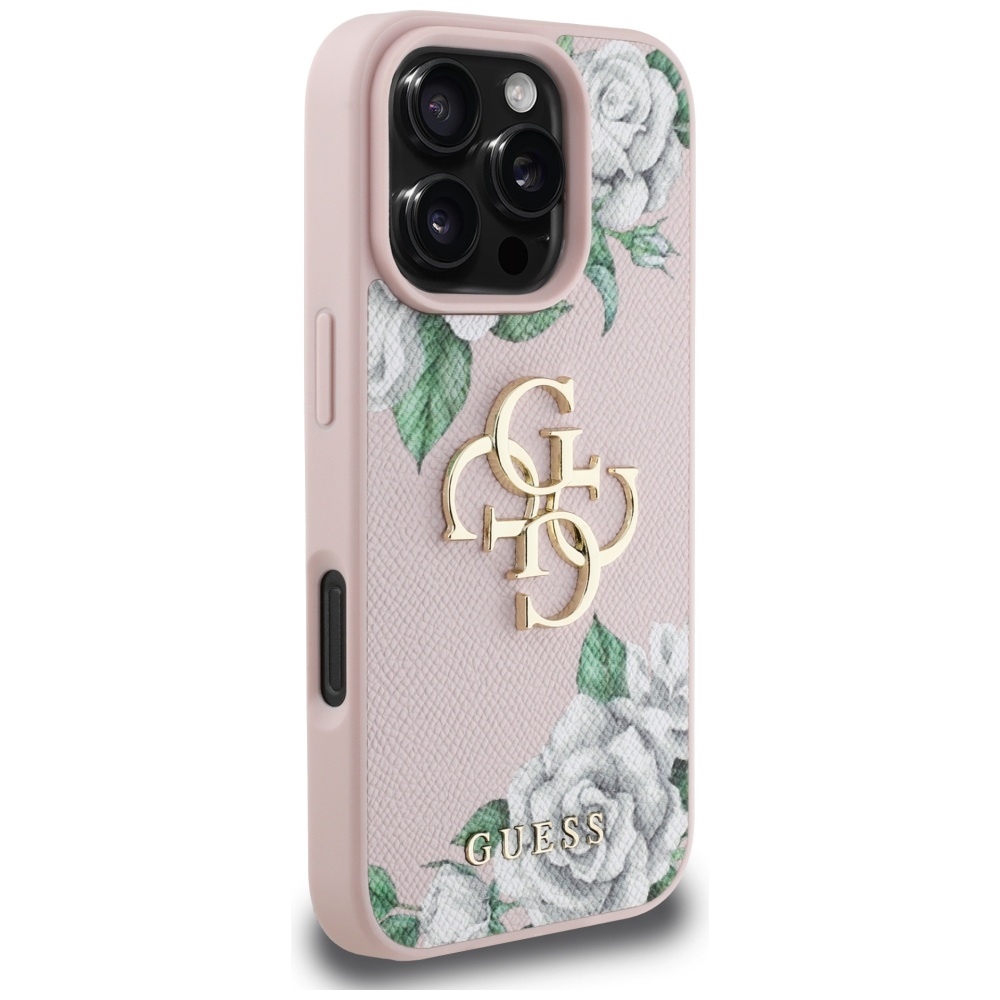 Guess Grained Roses Big 4G logo iPhone 16 Pro Max case - pink (2)