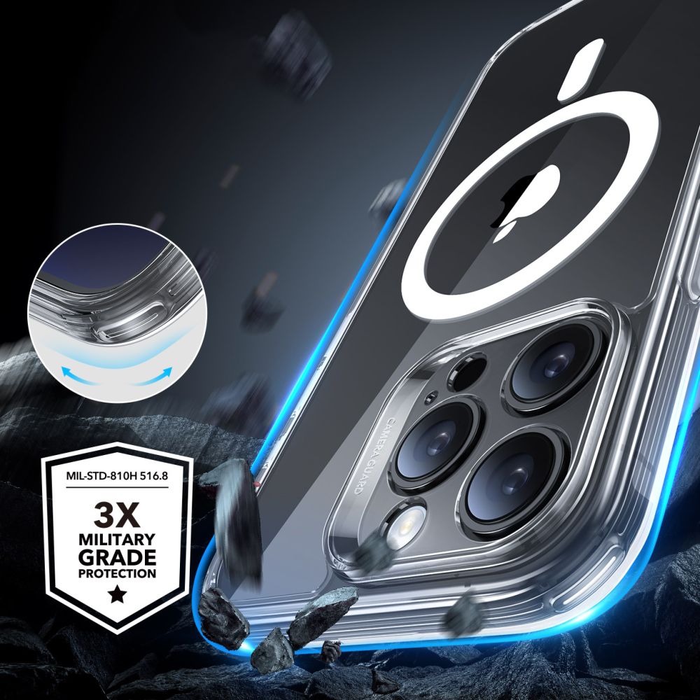 ESR Classic Pro Set Halolock MagSafe Phone Case Cover iPhone 16 Pro Max - Clear (2)