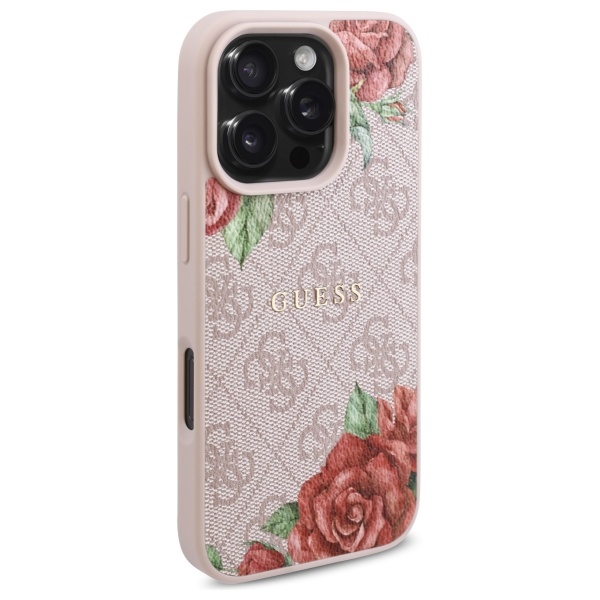 Guess GUHMP16XP4ROPEMCP iPhone 16 Pro Max 6.9" pink/pink hardcase 4G Flowers Print MagSafe (2)