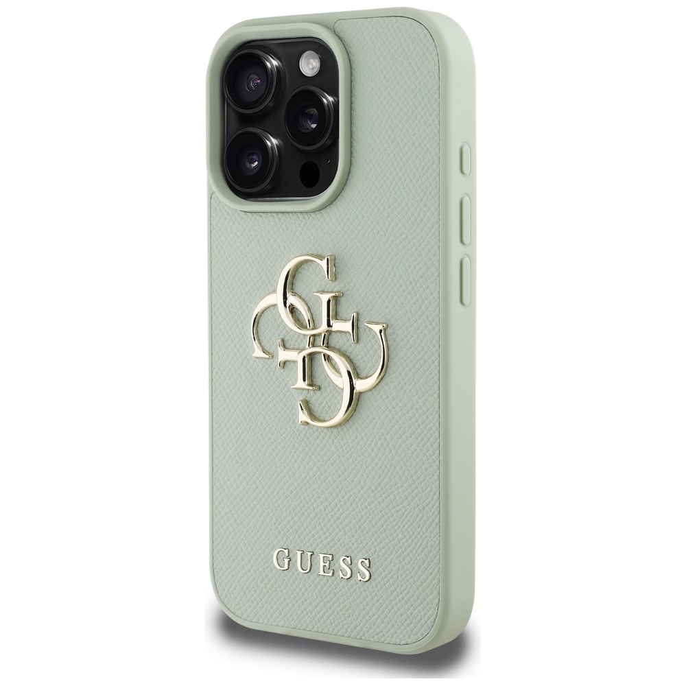 Guess Grained Big 4G Logo Small Classic Logo Phone Case Cover iPhone 16 Pro Max - green (0)