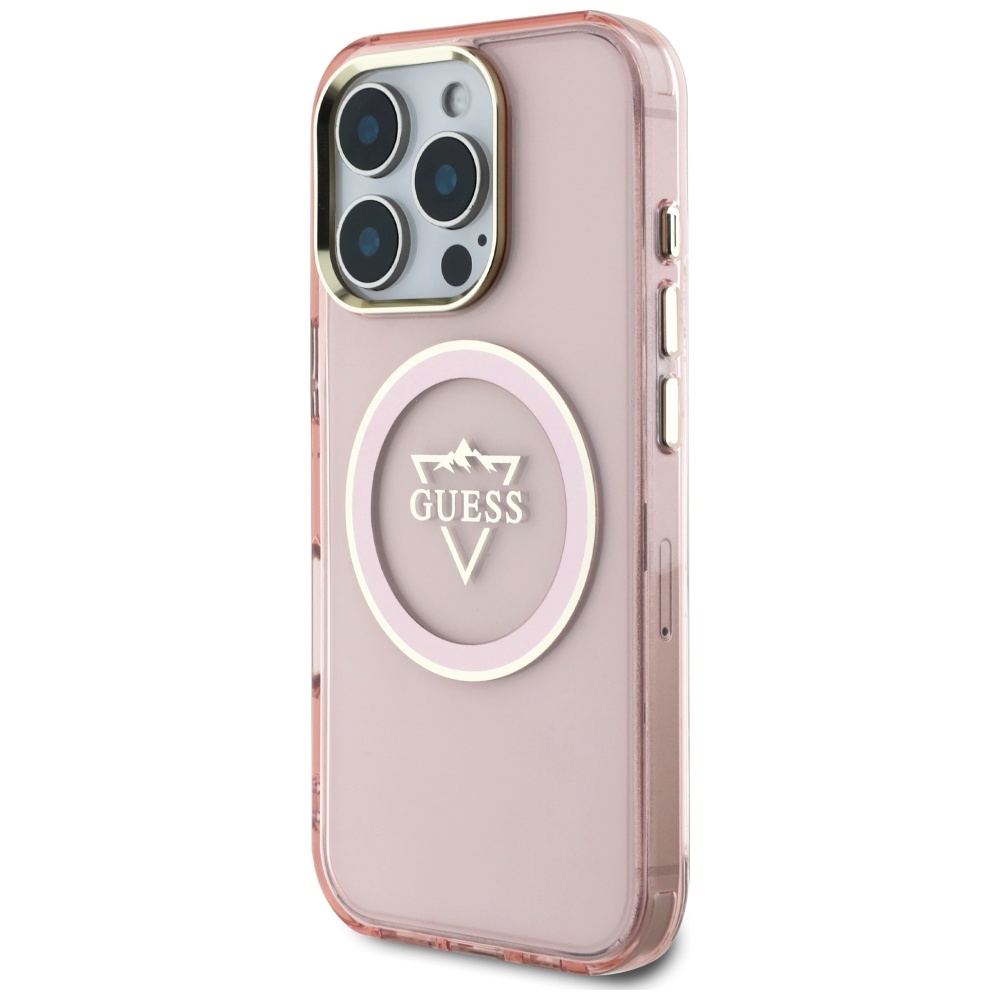 Guess IML Metal Mountain Logo MagSafe iPhone 16 Pro Max Case - Pink (0)