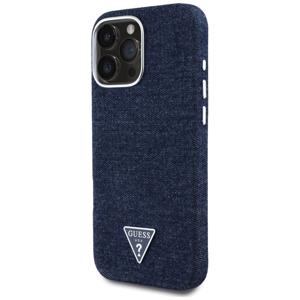 Guess Denim Triangle Logo MagSafe iPhone 16 Pro Max Case - Blue (0)