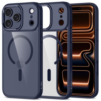 Tech-Protect MagMat MagSafe Phone Case Cover iPhone 17 Pro - Transparent Navy Blue