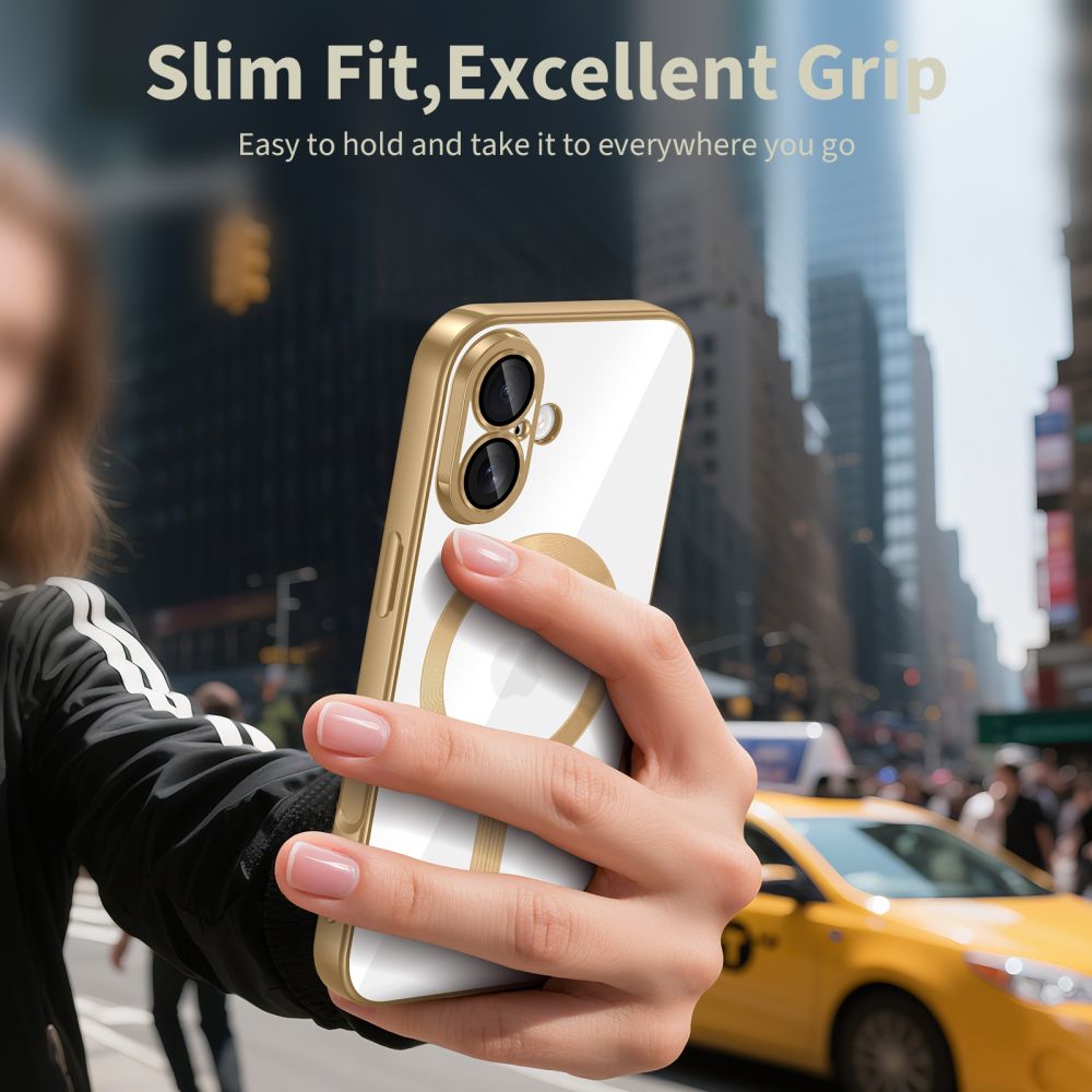 Tech-Protect MagFlex MagSafe Phone Case Cover iPhone 17 - Transparent Gold (2)