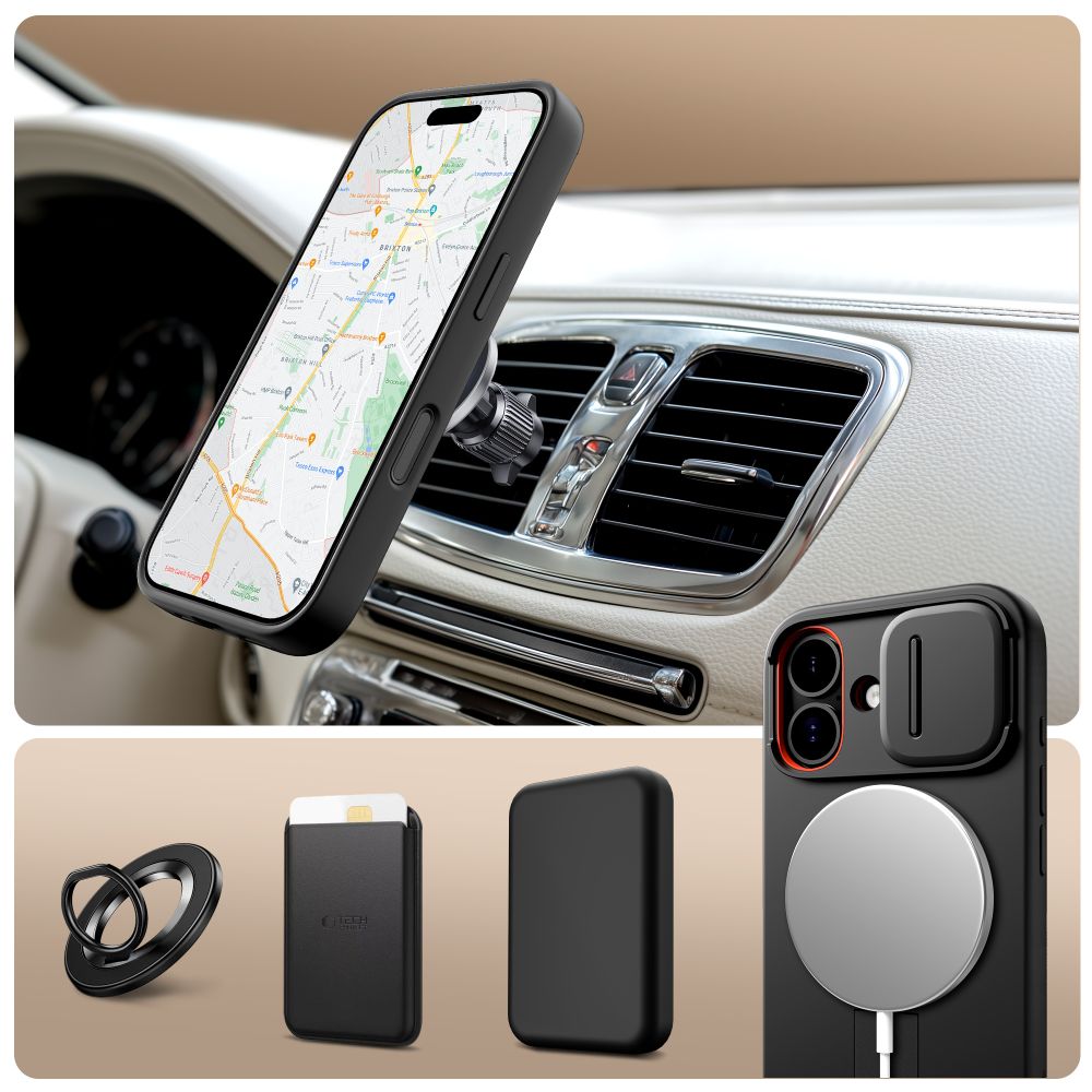 Tech-Protect Kevlar Aura MagSafe Phone Case Cover iPhone 17 - Black (1)