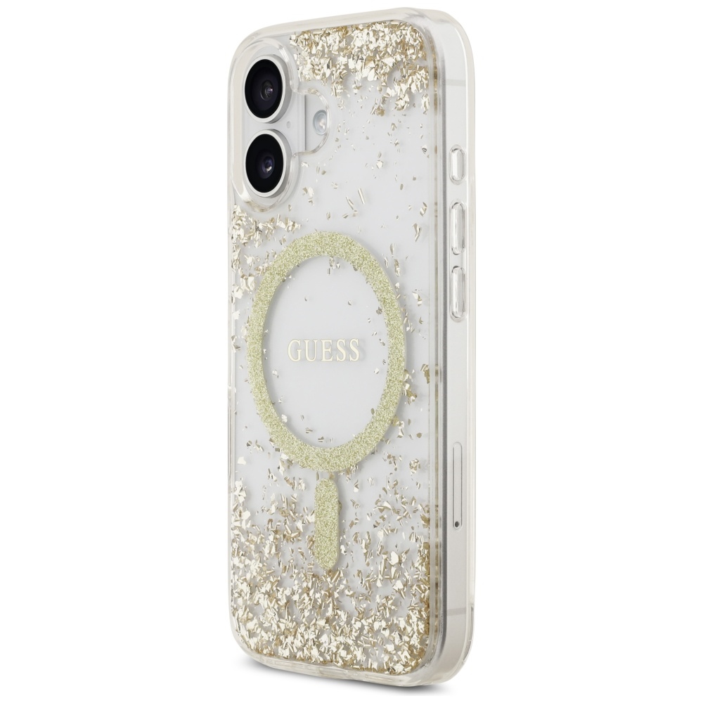 Guess Resin Bottom Glitter MagSafe Phone Case Cover iPhone 17 - gold (0)