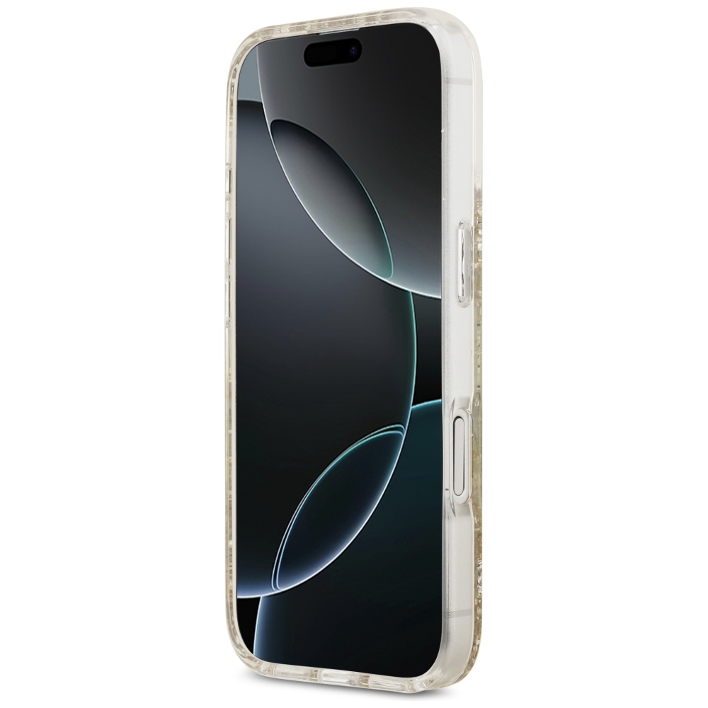Guess Resin Bottom Glitter MagSafe Phone Case Cover iPhone 17 - gold (3)