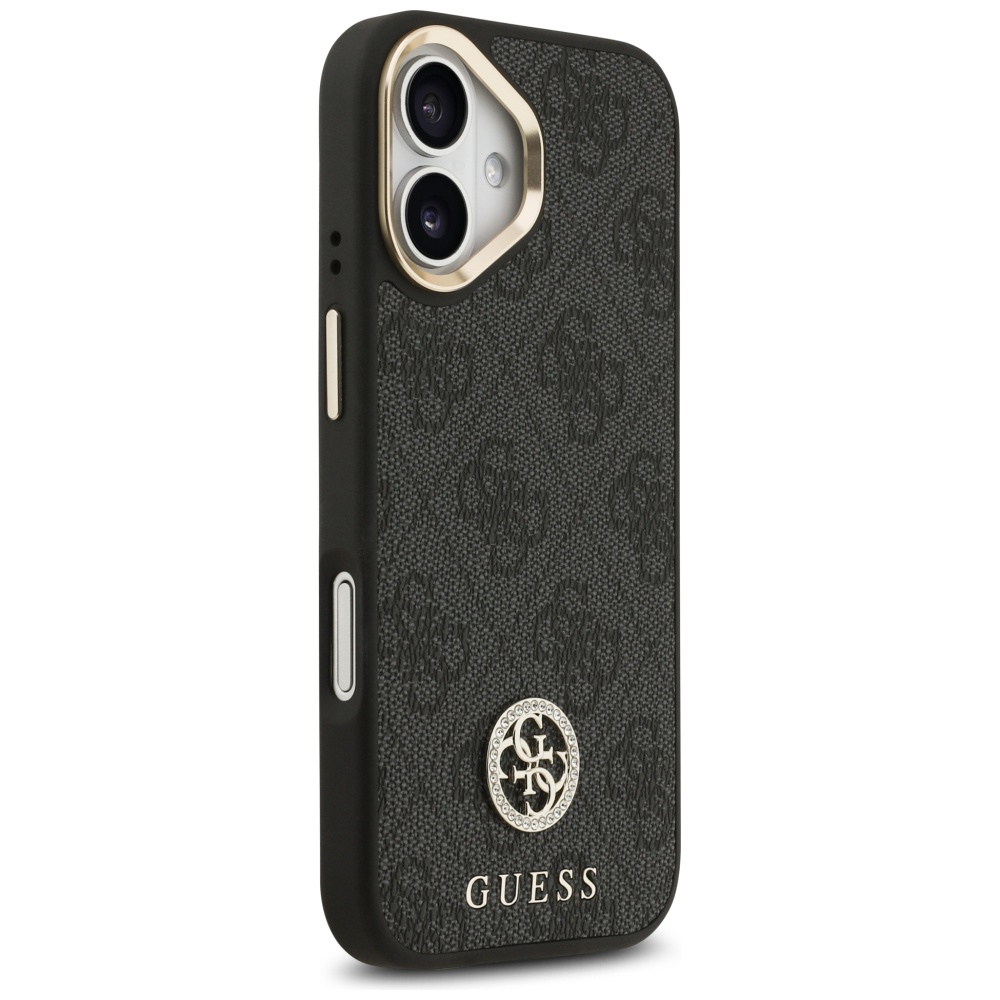 Guess 4G Strass Logo & Big Strap Metal Buttons MagSafe Phone Case Cover iPhone 17 - Black (2)