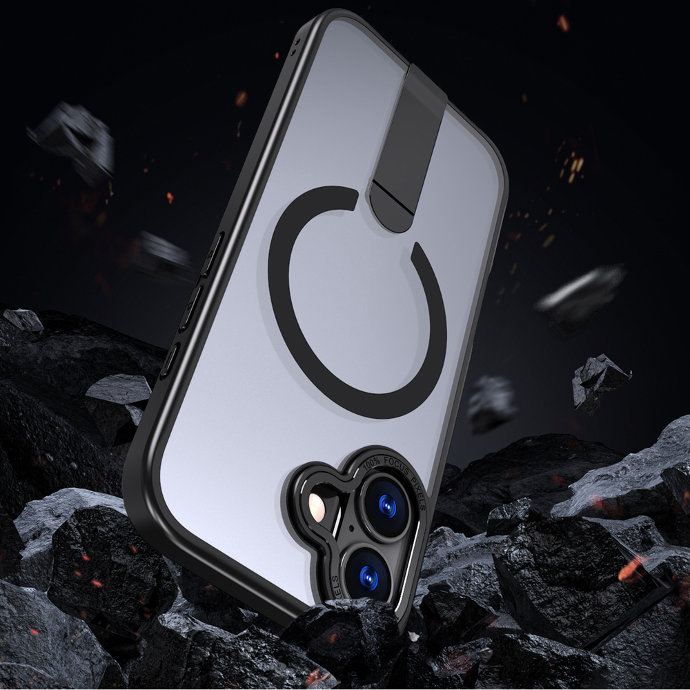 Hybrid Armor X Phone Case Cover iPhone 17 with MagSafe-compatible stand - black (3)