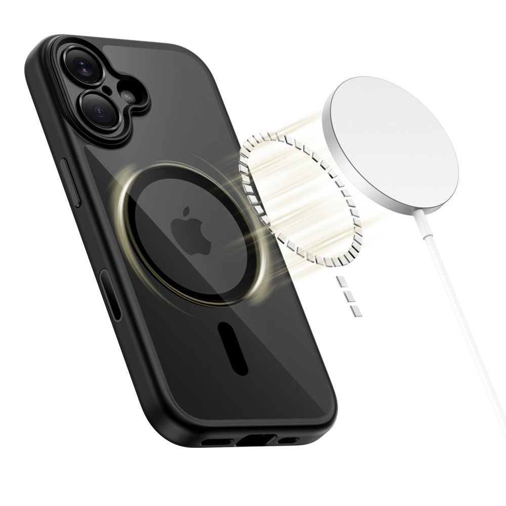 Tech-Protect Magpeak Magsafe CC Phone Case Cover iPhone 17 - Clear Black (1)