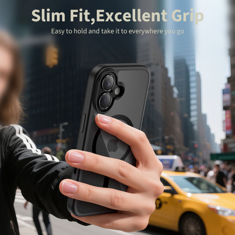 Tech-Protect Magpeak Magsafe CC Phone Case Cover iPhone 17 - Clear Black (3)