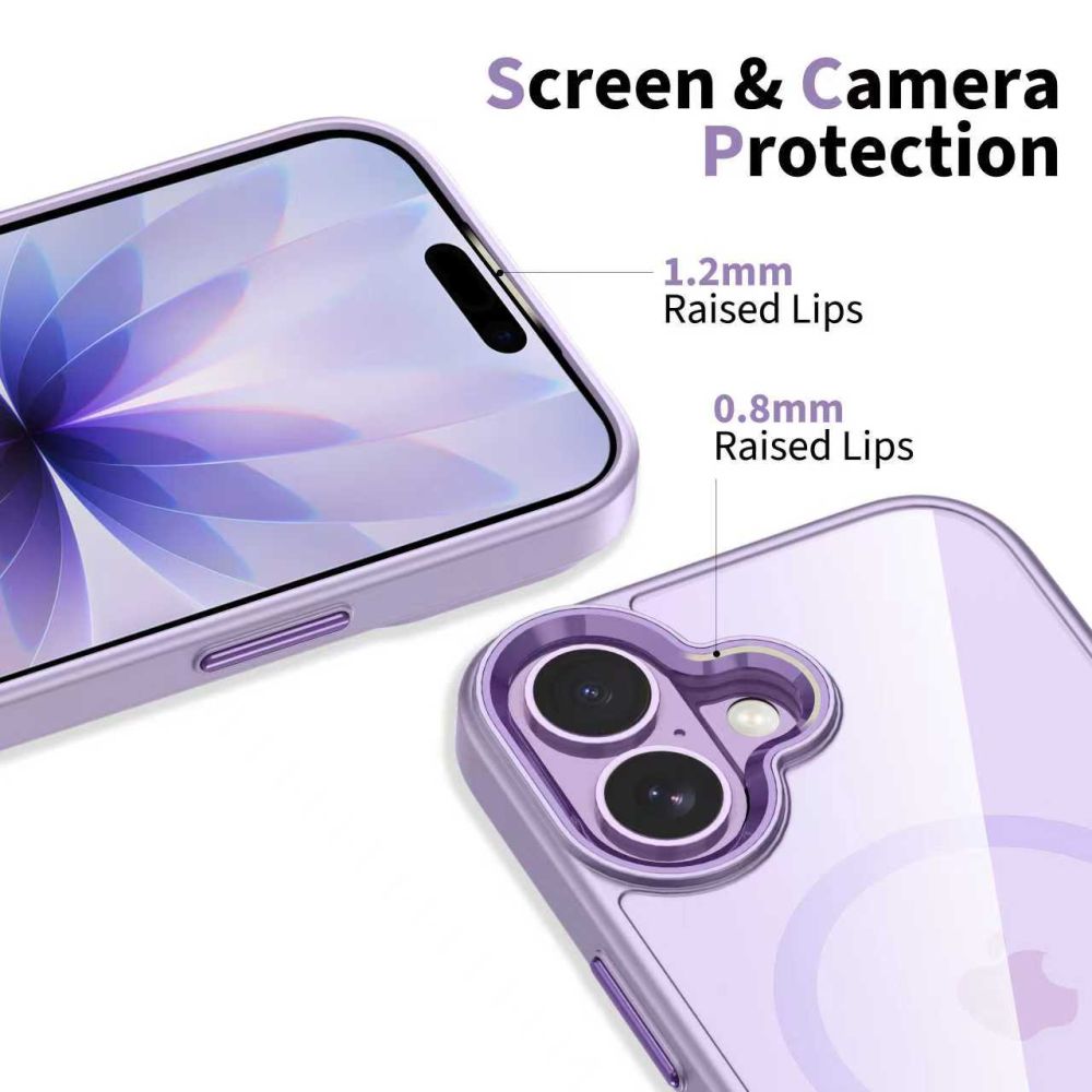 Tech-Protect MagMat MagSafe Phone Case Cover iPhone 17 - Transparent Purple (3)