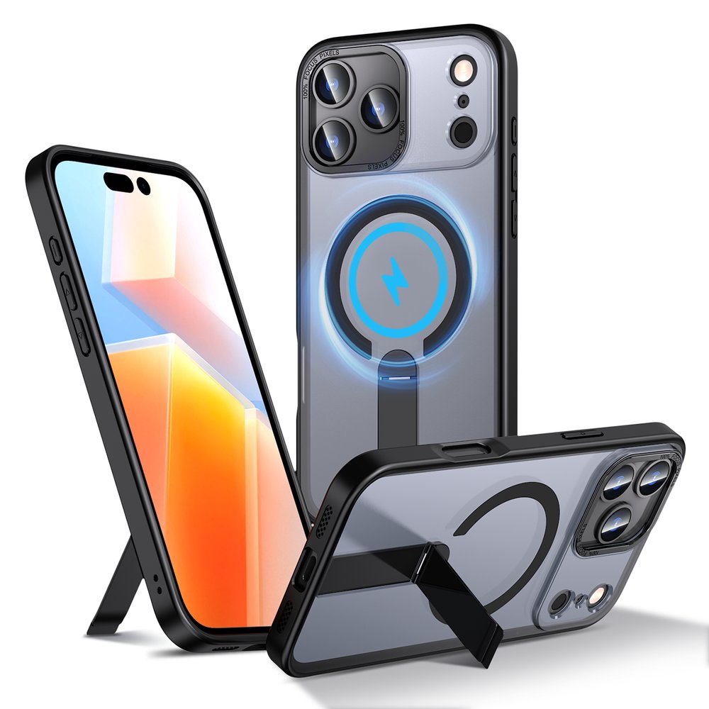 Hybrid Armor X Phone Case Cover iPhone 17 Pro with MagSafe-compatible stand - black (0)