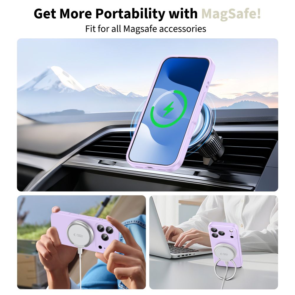 Tech-Protect Silicone MagSafe Phone Case Cover iPhone 17 Pro - Purple (1)