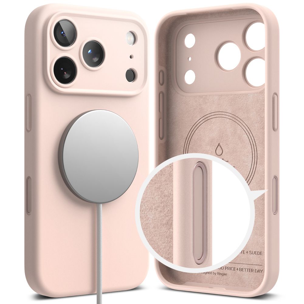 Ringke Silicone Magnetic MagSafe Phone Case Cover iPhone 17 Pro - Pink (1)