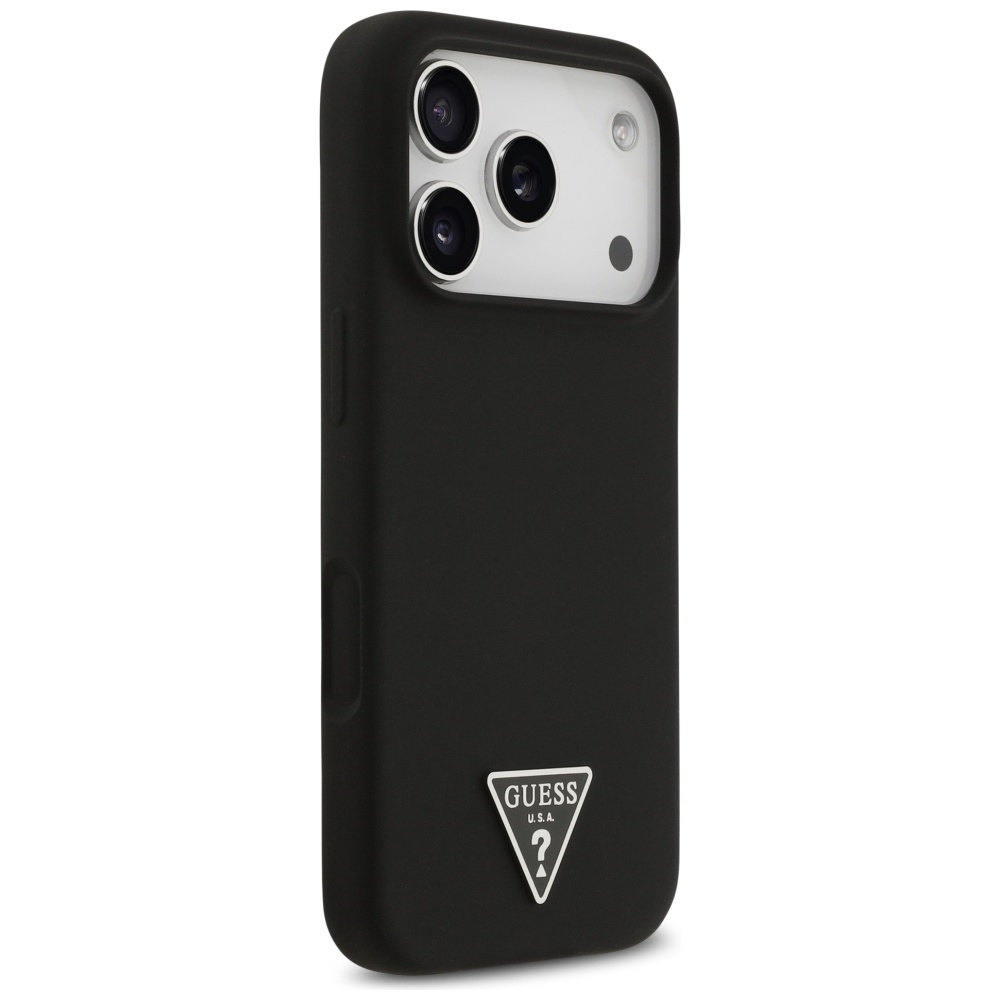 Guess Silicone Triangle Logo MagSafe Phone Case Cover iPhone 17 Pro - Black (2)