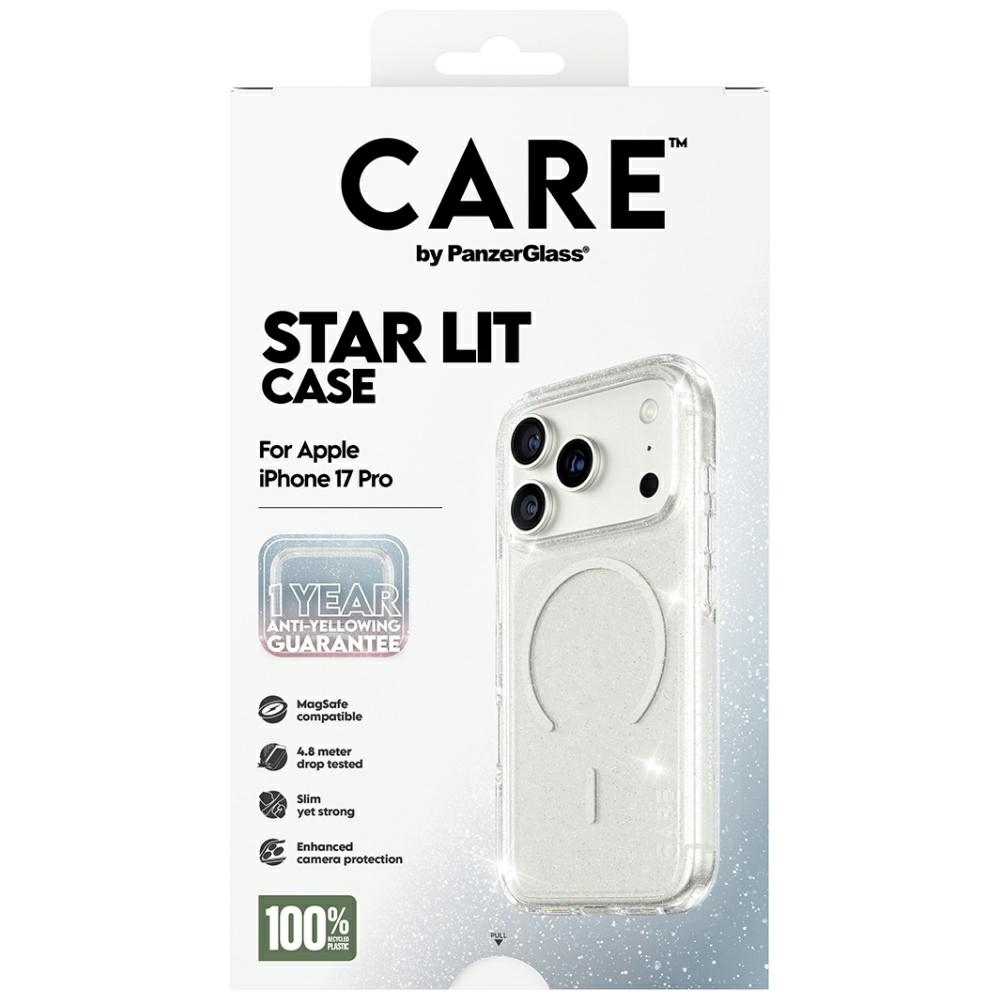 CARE by PanzerGlass Flagship Urban Explorer Case w. White MagSafe iPhone 17 Pro - Clear Glitter (3)