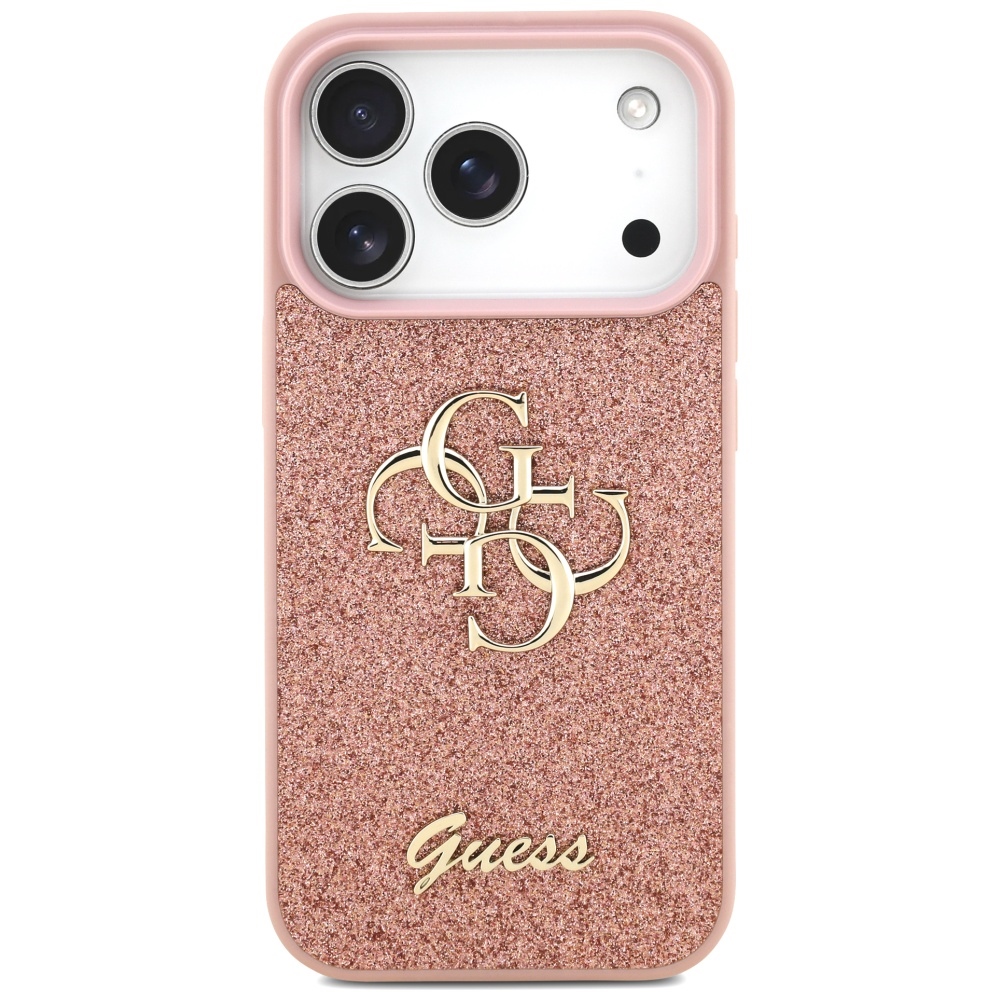 Guess Fixed Glitter Big 4G Phone Case Cover iPhone 17 Pro - Pink (1)