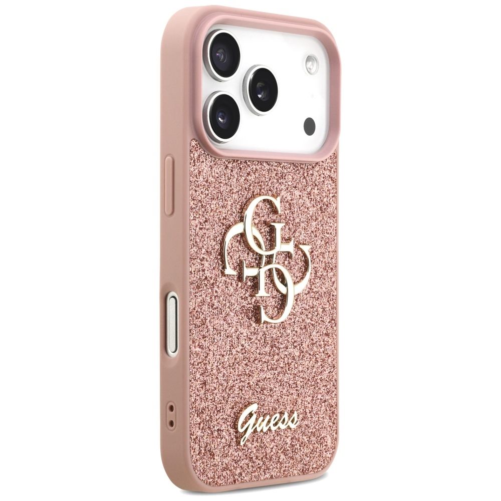 Guess Fixed Glitter Big 4G Phone Case Cover iPhone 17 Pro - Pink (2)