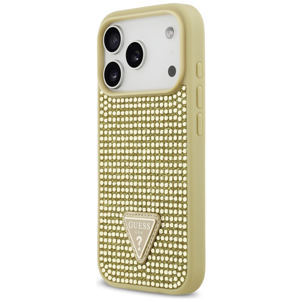 Guess Rhinestone Triangle Logo iPhone 17 Pro Case - Gold (0)
