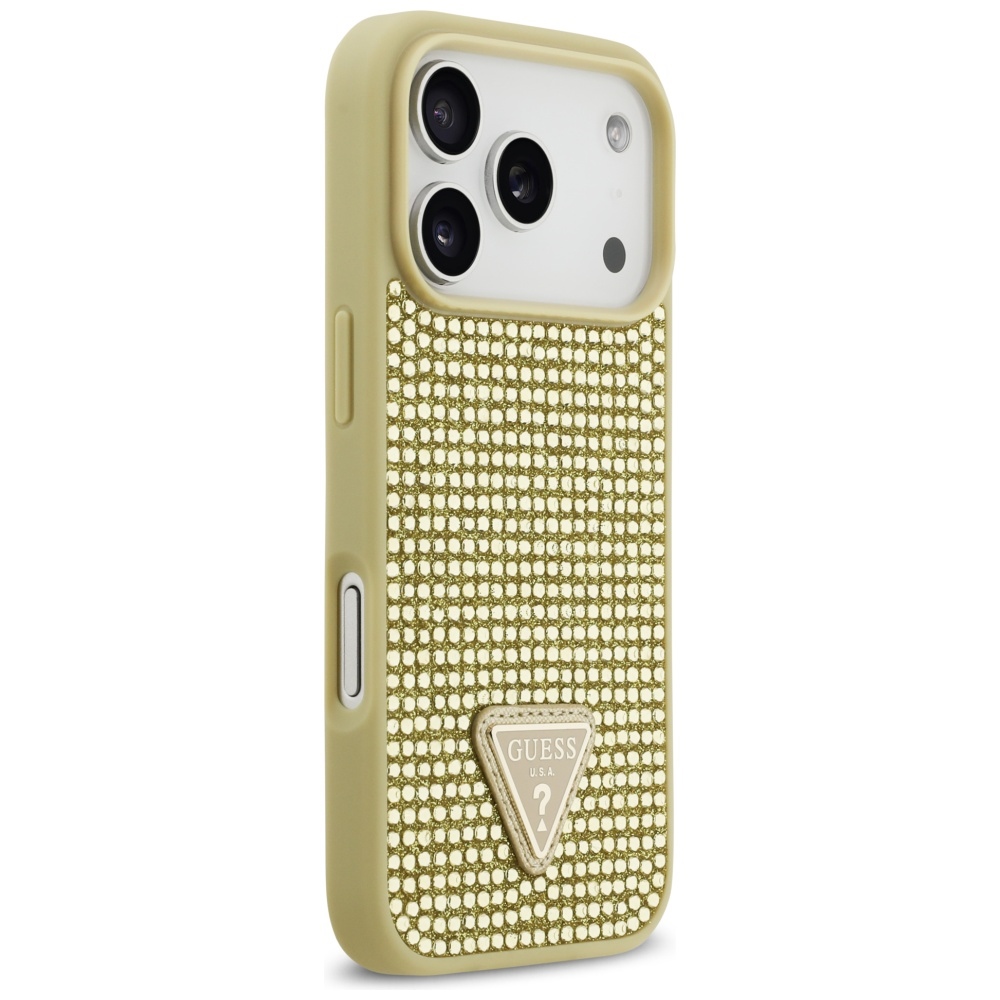 Guess Rhinestone Triangle Logo iPhone 17 Pro Case - Gold (2)