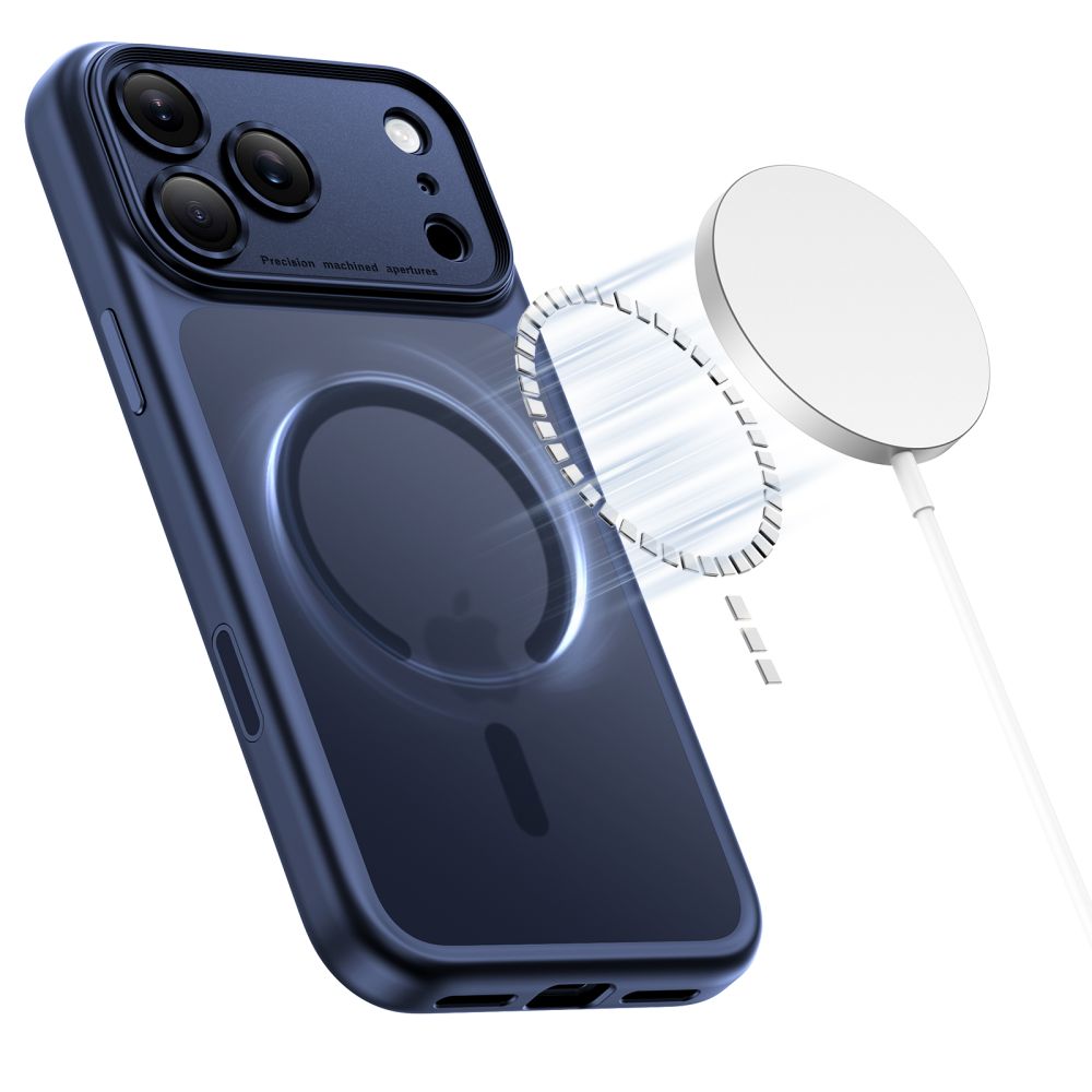 Tech-Protect Magpeak Magsafe CC Phone Case Cover iPhone 17 Pro - Matte Navy Blue (1)