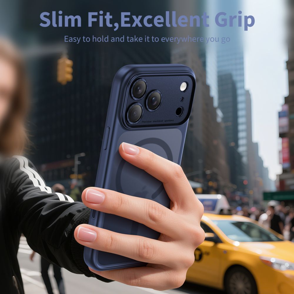 Tech-Protect Magpeak Magsafe CC Phone Case Cover iPhone 17 Pro - Matte Navy Blue (3)