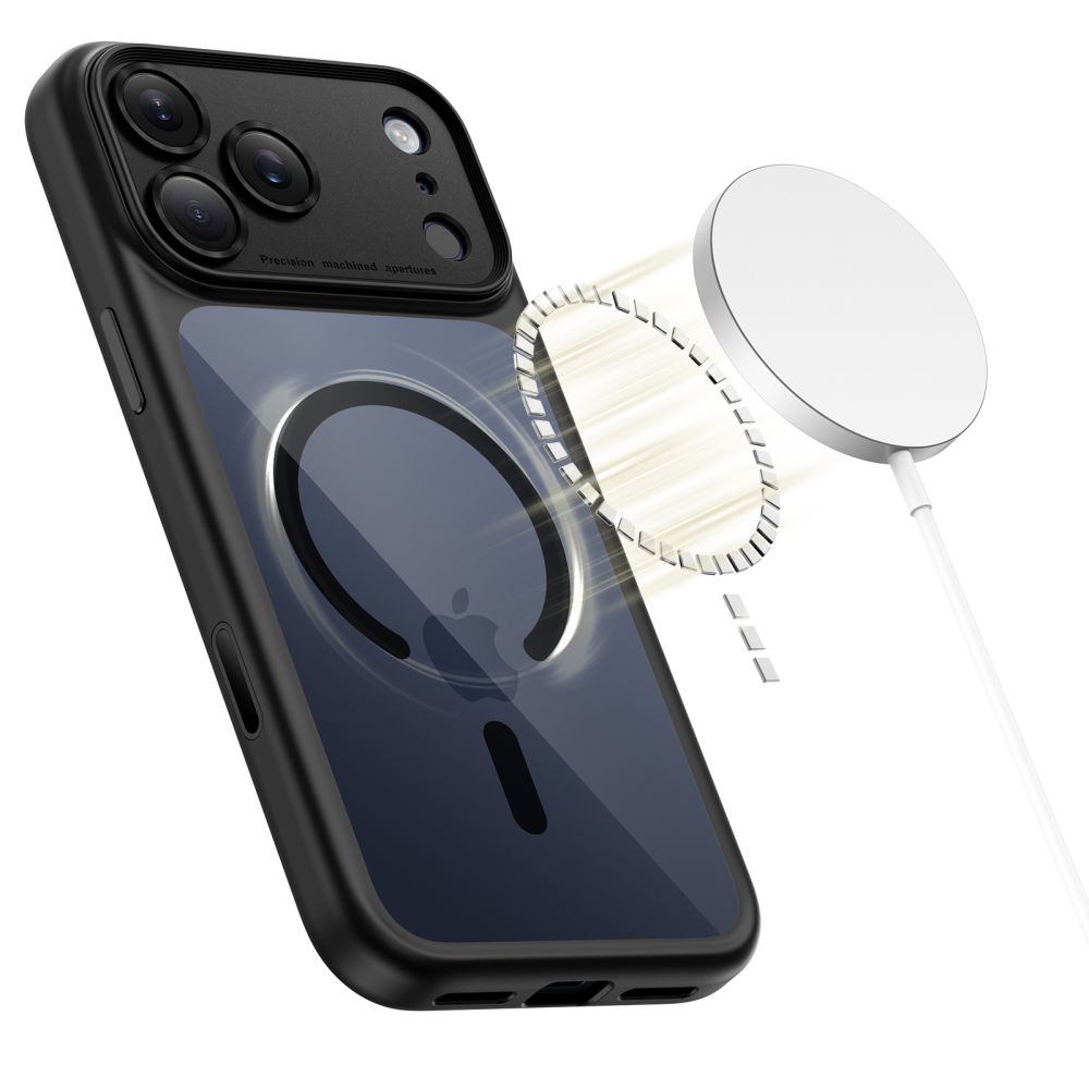 Tech-Protect Magpeak Magsafe CC Phone Case Cover iPhone 17 Pro - Clear Black (1)