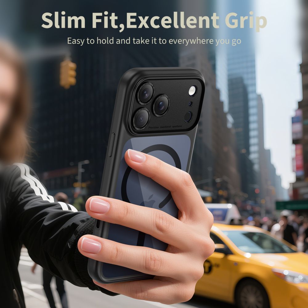 Tech-Protect Magpeak Magsafe CC Phone Case Cover iPhone 17 Pro - Clear Black (3)