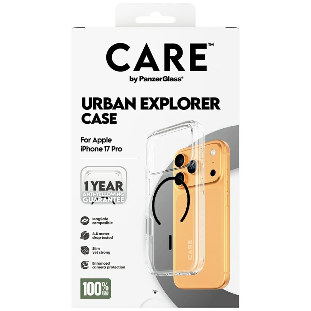 CARE by PanzerGlass Flagship Urban Explorer Case w. Black MagSafe iPhone 17 Pro - Transparent (3)