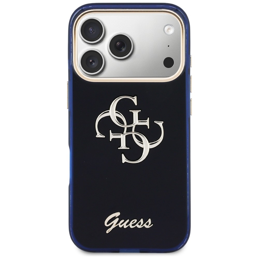 Guess IML 4G Script Metal Phone Case Cover iPhone 17 Pro - Blue (1)