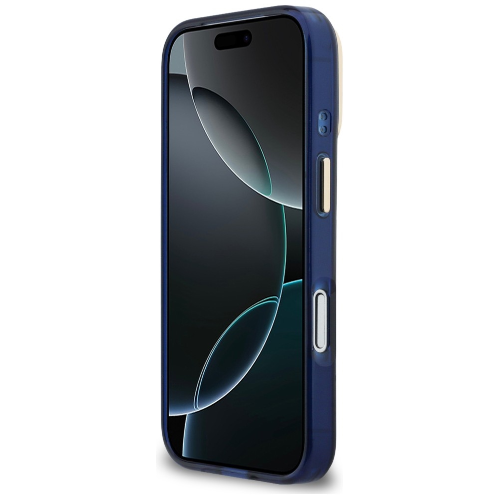 Guess IML 4G Script Metal Phone Case Cover iPhone 17 Pro - Blue (3)