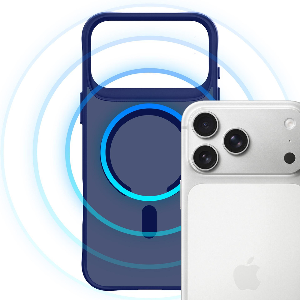 Magnetic Case 3mk iPhone 17 Pro Blue Translucent (2)