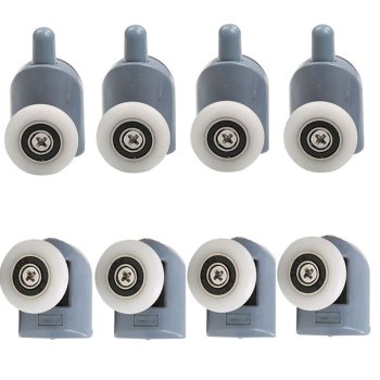 Shower Door Roller Wheels Set, 8 pcs, Grey/White