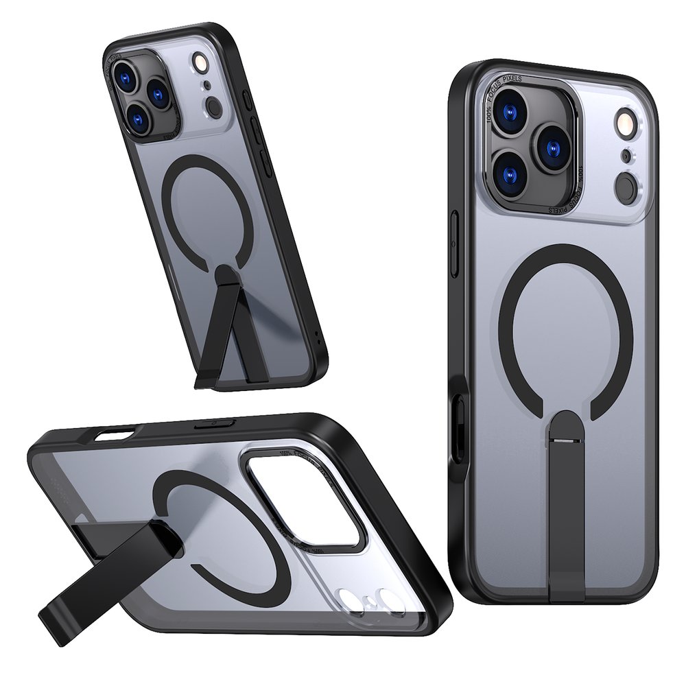 Hybrid Armor X Phone Case Cover iPhone 17 Pro Max with Stand, Compatible with MagSafe - Black (1)