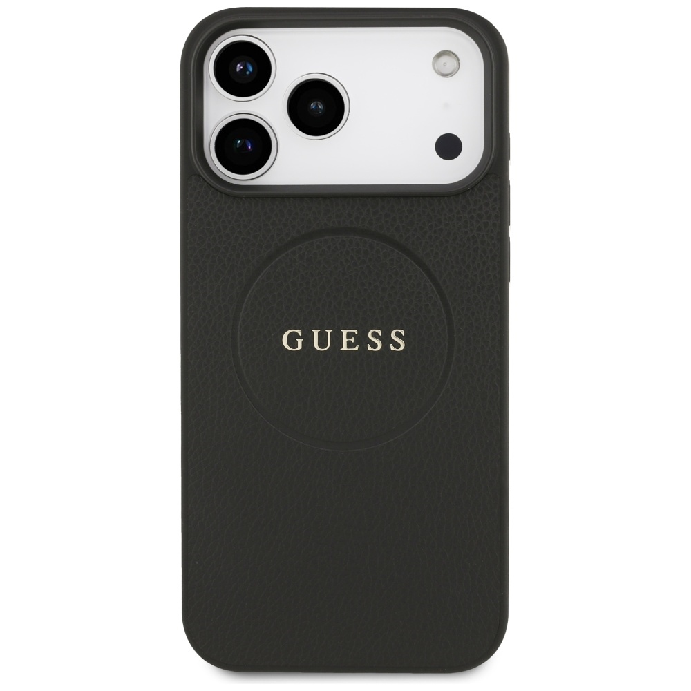 Guess Grained Ring MagSafe Phone Case Cover iPhone 17 Pro Max - black (1)