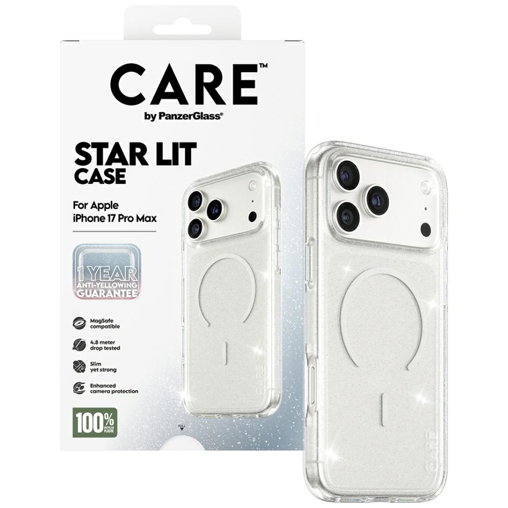 CARE by PanzerGlass Flagship Urban Explorer Case w. White MagSafe iPhone 17 Pro Max - Clear Glitter (2)