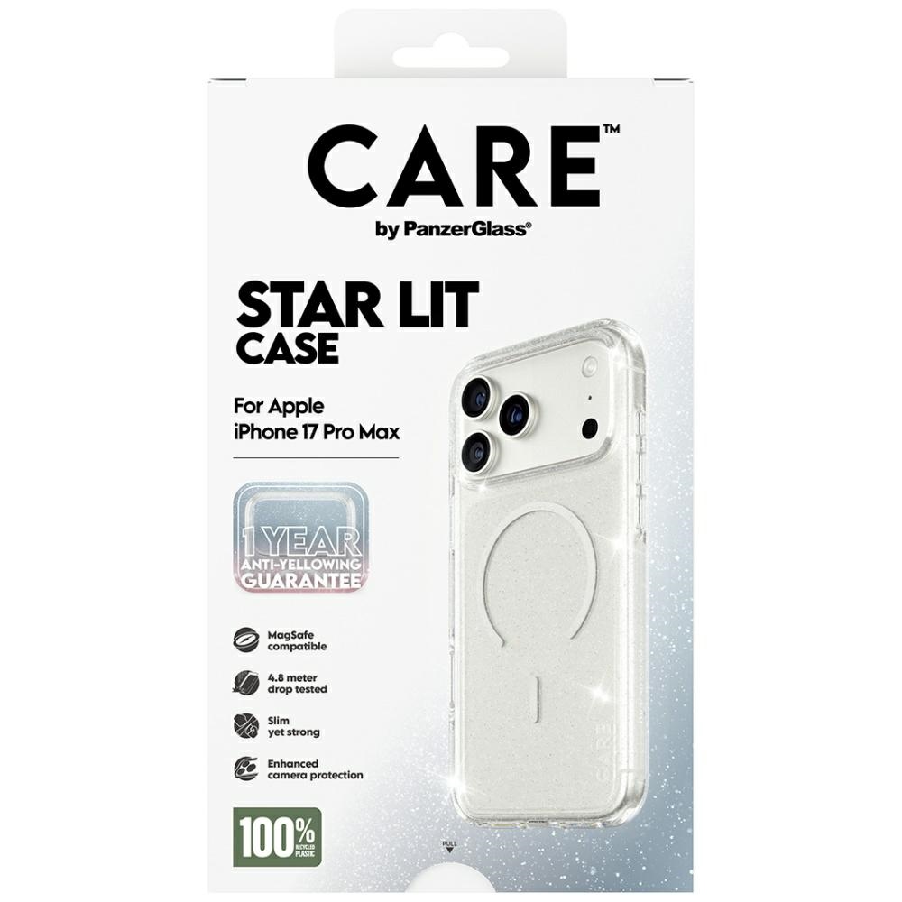 CARE by PanzerGlass Flagship Urban Explorer Case w. White MagSafe iPhone 17 Pro Max - Clear Glitter (3)