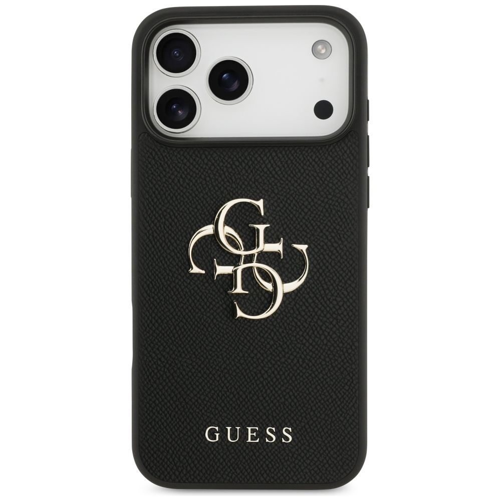Guess Grained Big 4G & Classic Logo Phone Case Cover iPhone 17 Pro Max - black (1)