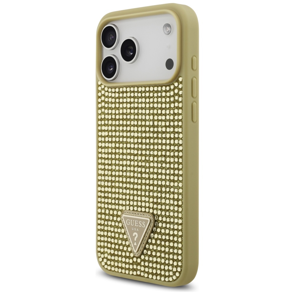 Guess Rhinestone Triangle Logo Phone Case Cover iPhone 17 Pro Max - Gold (0)