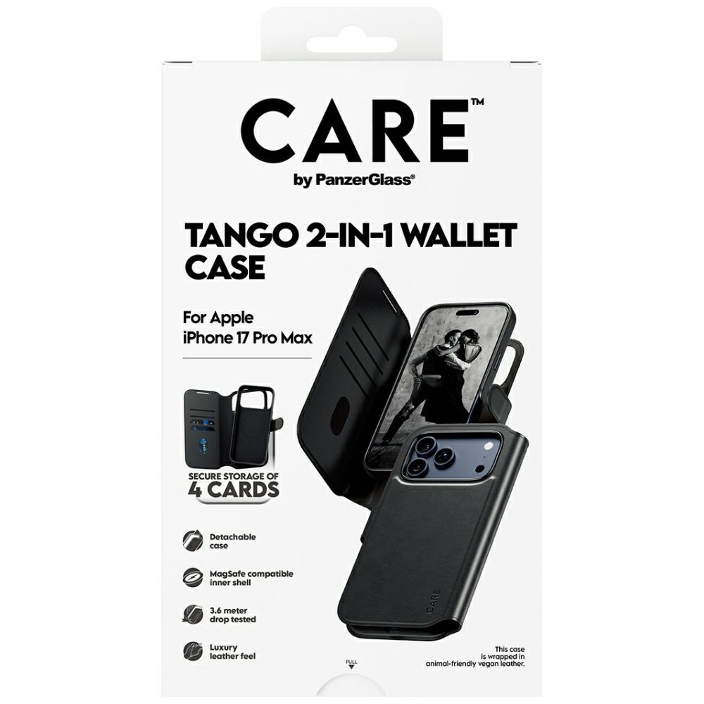 CARE by PanzerGlass Feature Tango 2in1 Wallet Case MagSafe iPhone 17 Pro Max - Black (3)