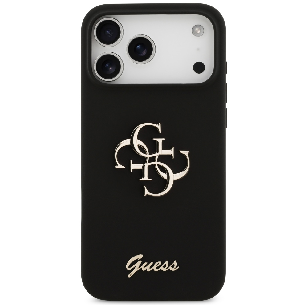 Guess Silicone Big 4G Script Phone Case Cover iPhone 17 Pro Max - Black (1)