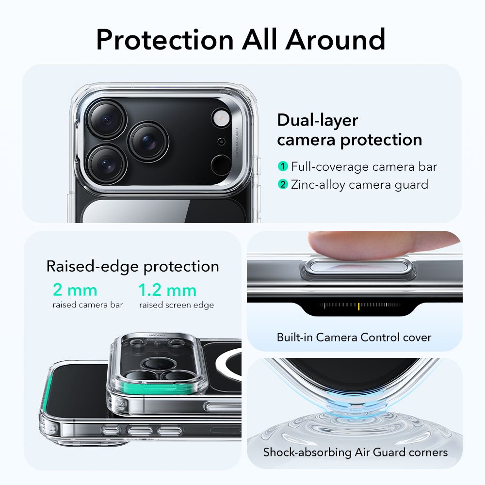 ESR Classic Hybrid Kickstand MagSafe Phone Case Cover iPhone 17 Pro Max - Clear (0)