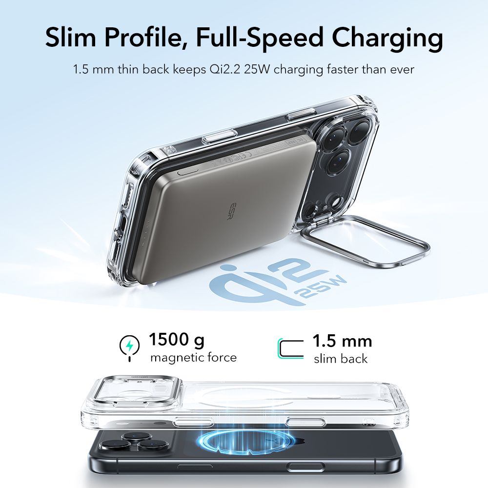 ESR Classic Hybrid Kickstand MagSafe Phone Case Cover iPhone 17 Pro Max - Clear (2)